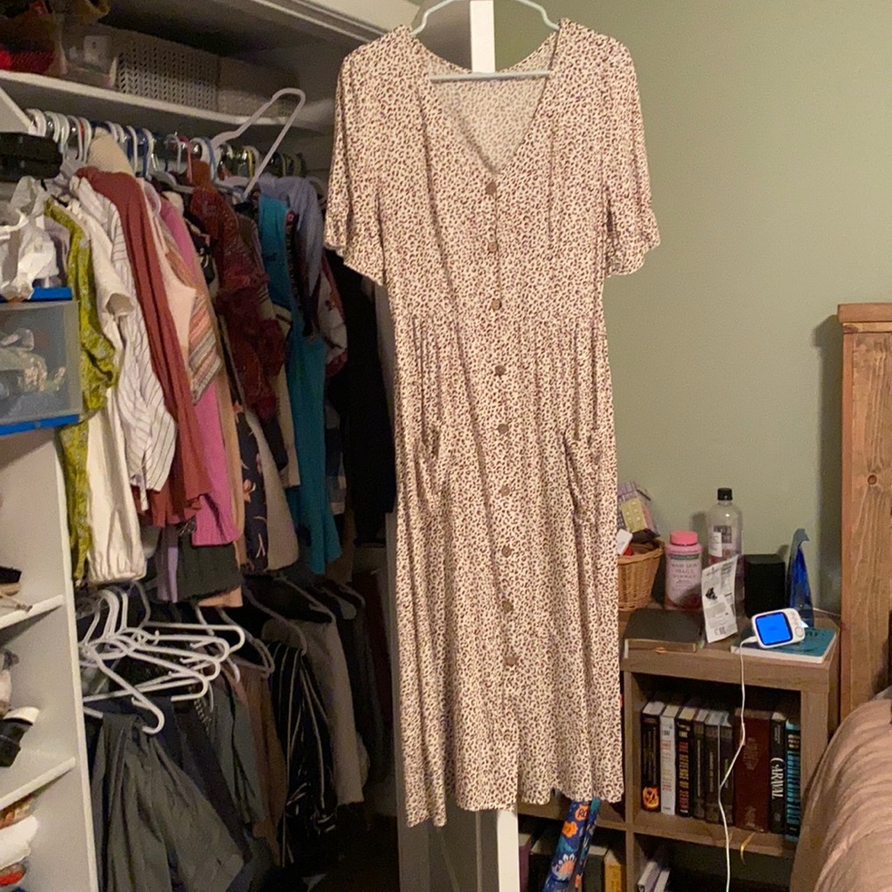 Leopard print midi dress